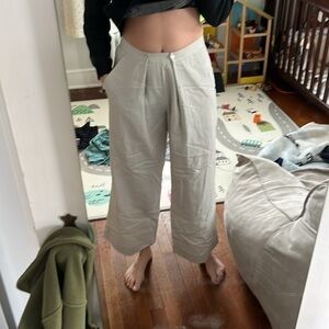NWT!TSE Linen High Waist Pleated Pants